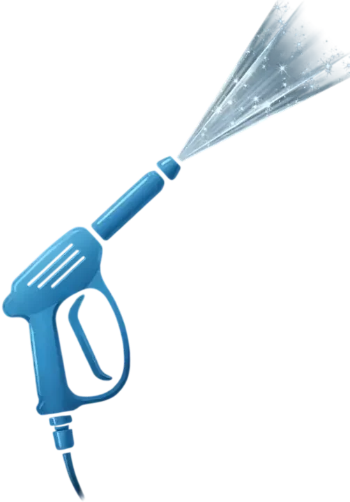 Pistolet pulvérisateur bleu CG pour nettoyage professionnel en Occitanie avec jet lumineux dynamique